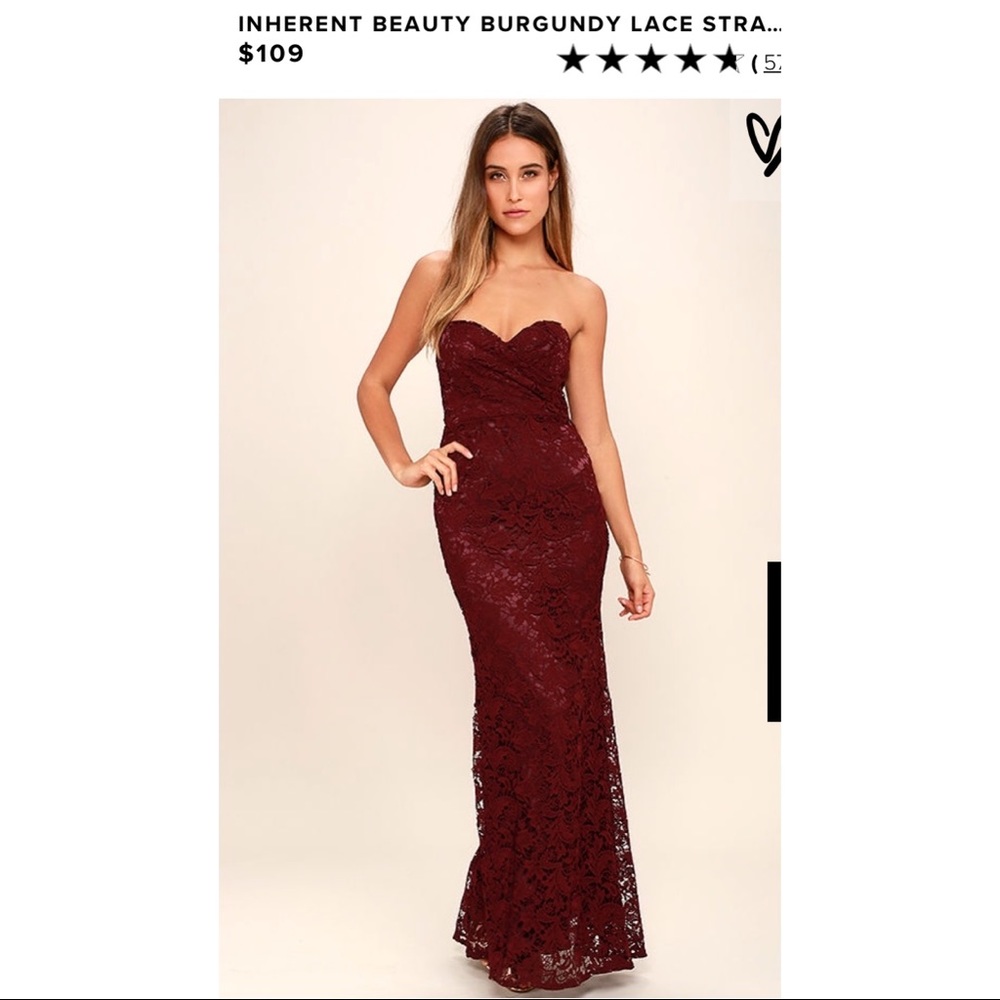 Lulu's Burgundy Formal Maxi Dress